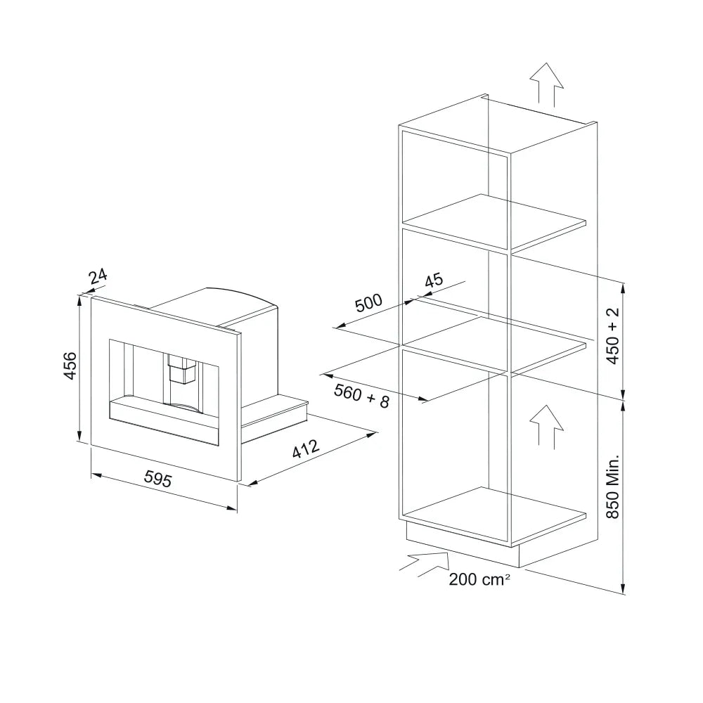 Cafeteira de Embutir Franke Mythos FMY Inox e Vidro 60cm