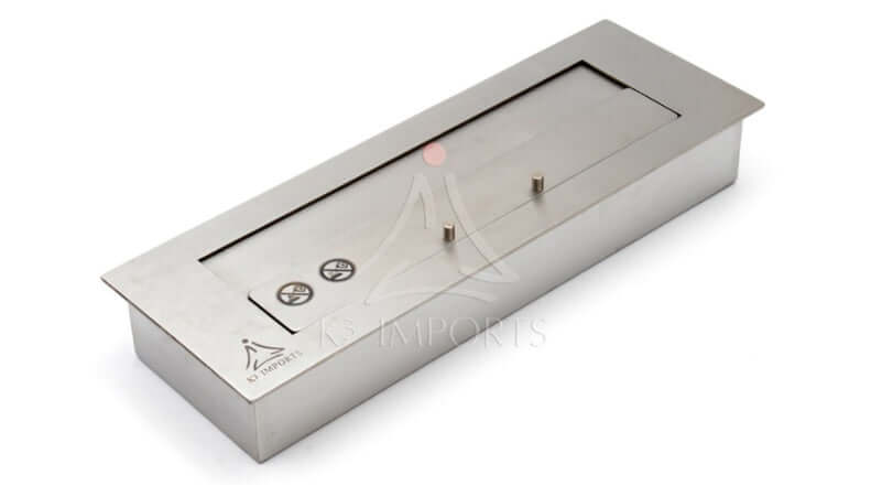 Lareira Ecológica46cm Inox escovado com Tampa e Acendedor