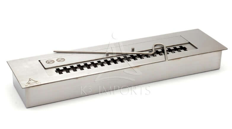 Lareira Ecológica 61cm Inox escovado com Tampa e Acendedor