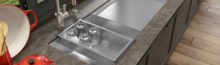 Bandeja Retangular Profunda Debacco Inox 44cm