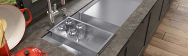 Bandeja Retangular Profunda Debacco Inox 44cm - bandejas de inox, acessório para cuba, aço inox com ralo para escoamento