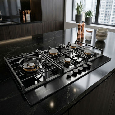 Cooktop à Gás Cuisinart Arkton 5 Bocas Vidro Preto 90cm