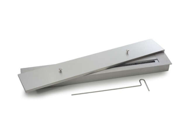 Lareira Ecológica 101cm Inox escovado com Tampa e Acendedor