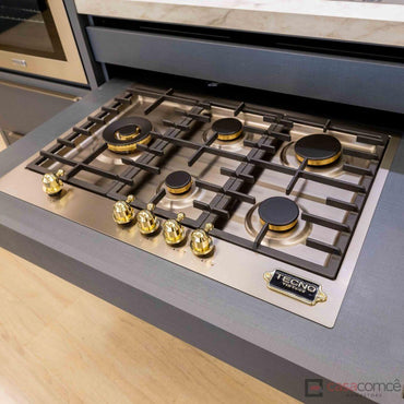 Cooktop a Gás Tecno Vintage 5 Bocas Inox 75cm