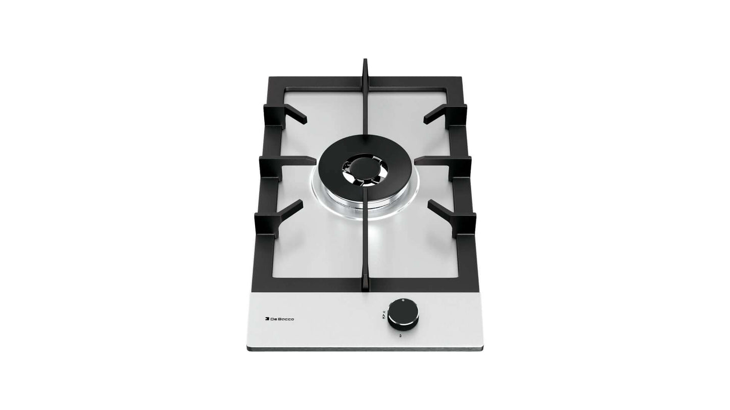 Cooktop Debacco Zurique Dominó a Gás 1 Boca Inox 30cm Bivolt, ideal para espaços gourmets e churrasqueiras.