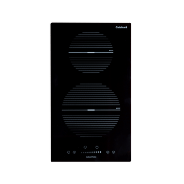 Cooktop Dominó de indução Cuisinart Arkton 2 Zonas 30cm com design em vidro black e controles touch.