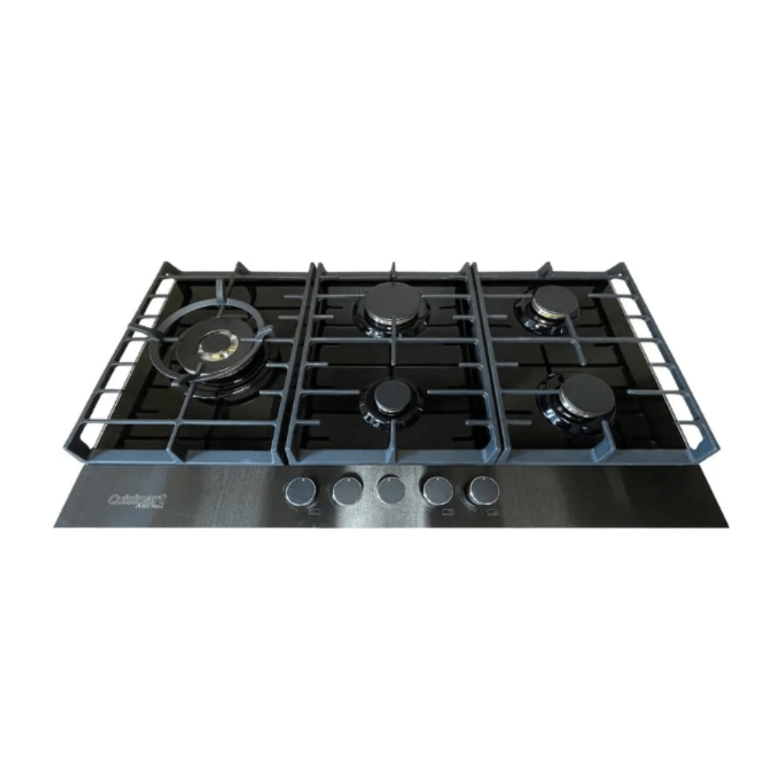 Cooktop a gás Cuisinart Arkton 5 queimadores com mesa em vidro preto e moldura em aço inox Black Matte.