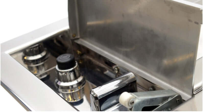 Lareira à Gás K3 Kawah 60cm Inox com Pedras Vulcânicas e Cristais Azuis