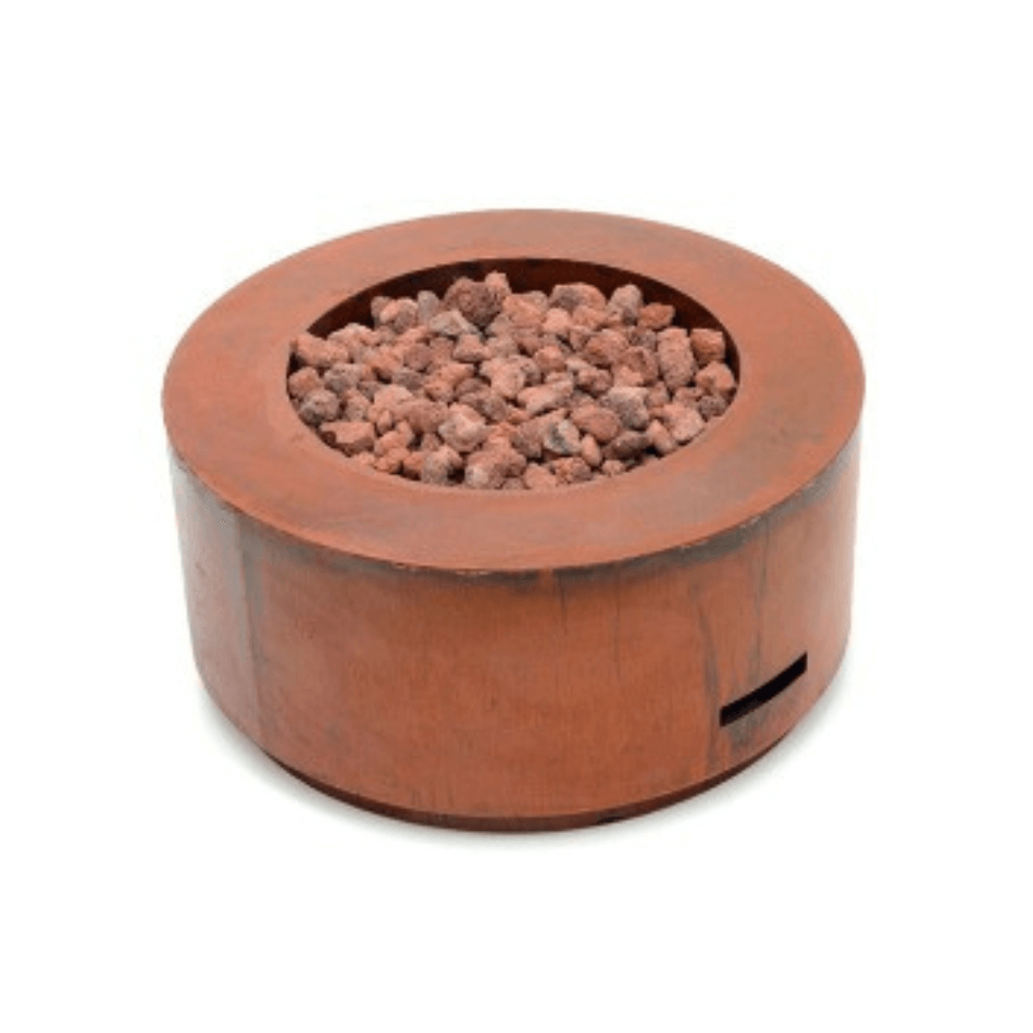 Fire Pit á Gás para Área Externa K3 Coliseum Corten 85cm com Pedras Vulcânicas