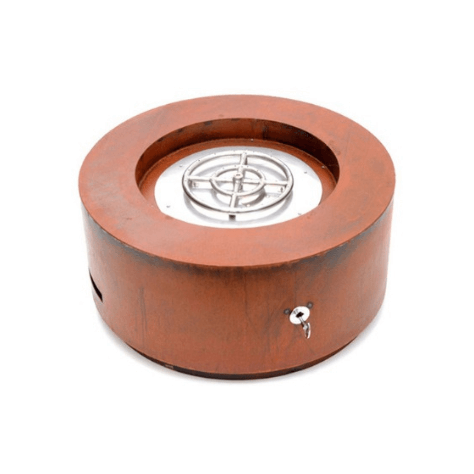 Fire Pit á Gás para Área Externa K3 Coliseum Corten 85cm com Pedras Vulcânicas