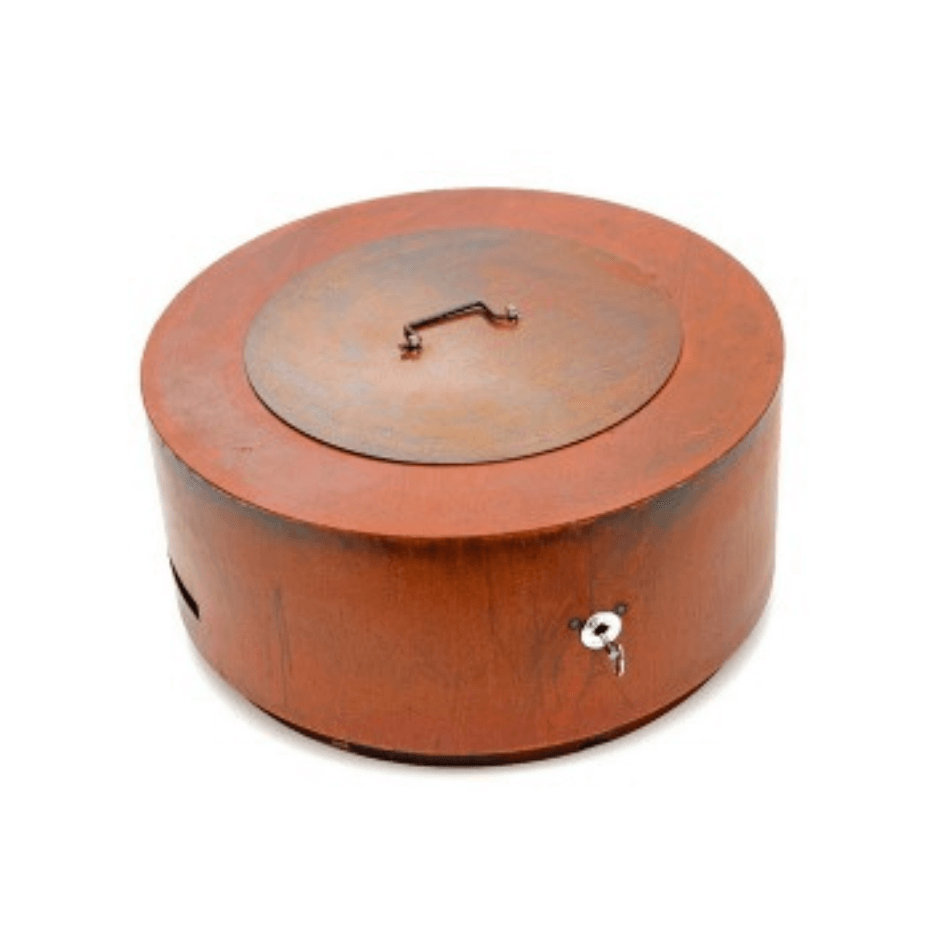 Fire Pit á Gás para Área Externa K3 Coliseum Corten 85cm com Pedras Vulcânicas