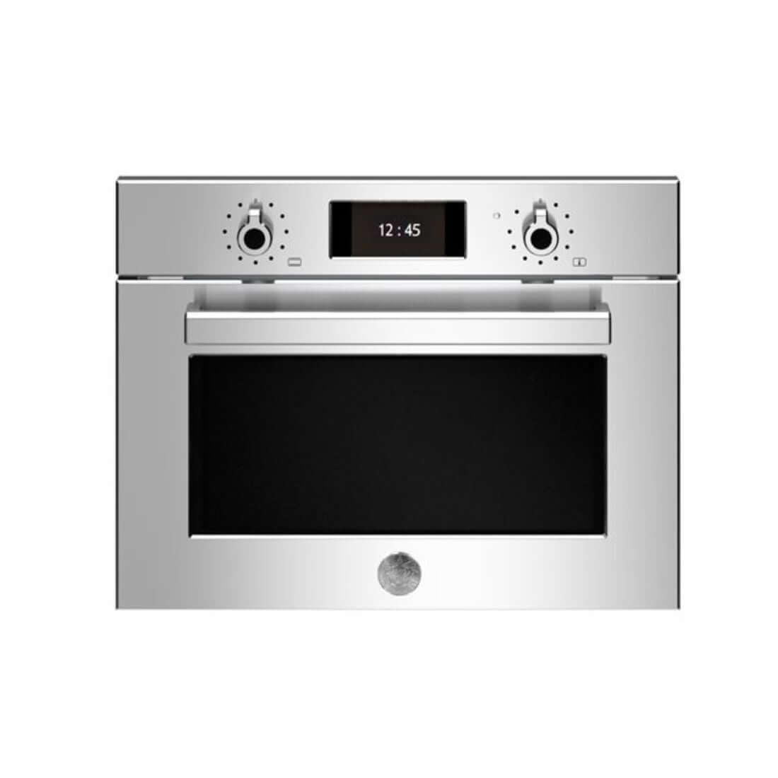 Forno Bertazzoni Professional Combinado com Micro-ondas 40 Litros Inox 60cm - forno de embutir inox com painel digital, botões e porta de vidro
