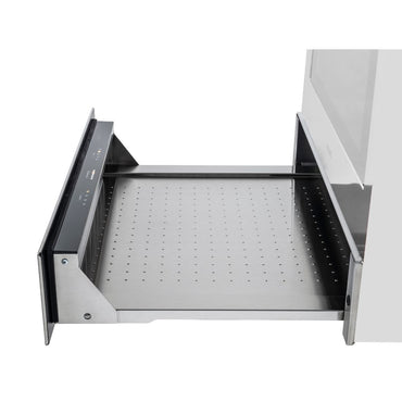 Gaveta Aquecida Tecno Professional Inox 60cm com interior em aço inox, capacidade para 26 litros.