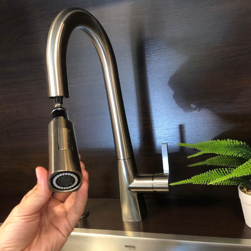 Misturador Monocomando Codda com Ducha Retrátil Aria Níquel Escovado