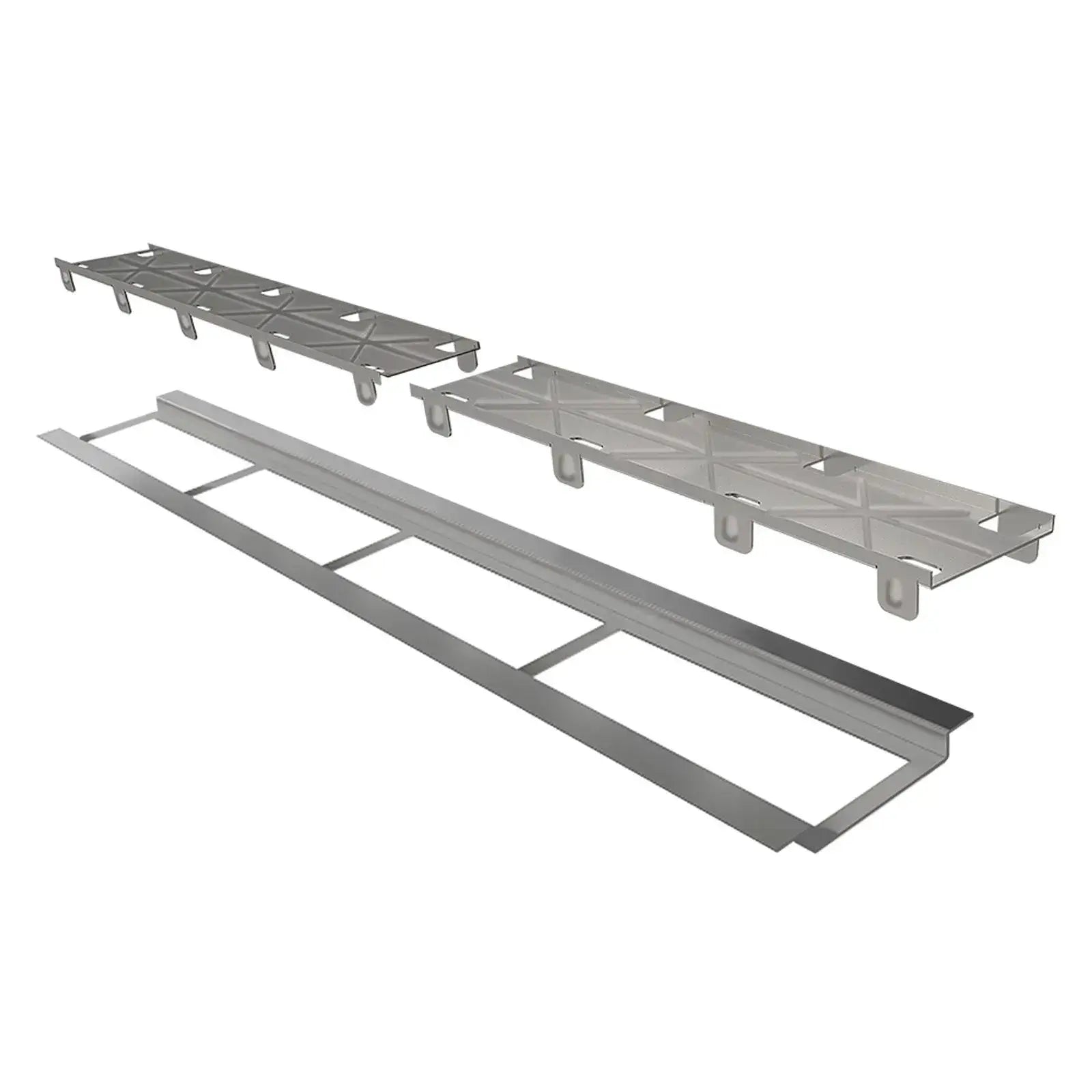 Ralo Linear Elleve Infinity 160cm - Tampa Oculta Ralo linear Elleve 160cm em inox escovado com tampa oculta e design modular para instalação de piso