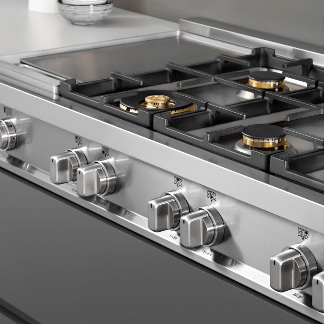 RangeTop Bertazzoni Master 6 bocas a Gás e Grill Elétrico Inox 122cm