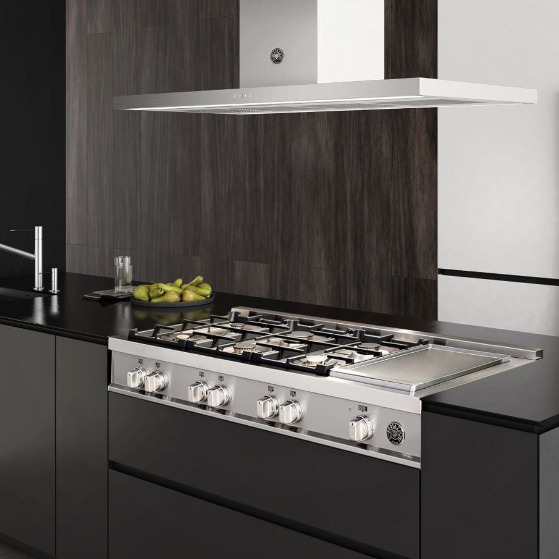 RangeTop Bertazzoni Master 6 bocas a Gás e Grill Elétrico Inox 122cm