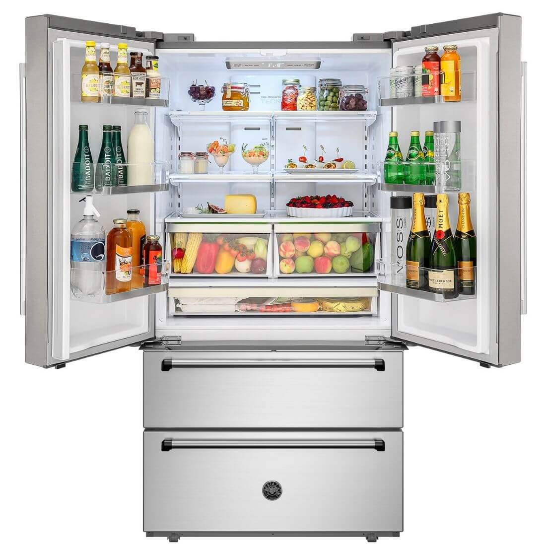 Refrigerador Bertazzoni Master French Door 636 Litros Black 91cm