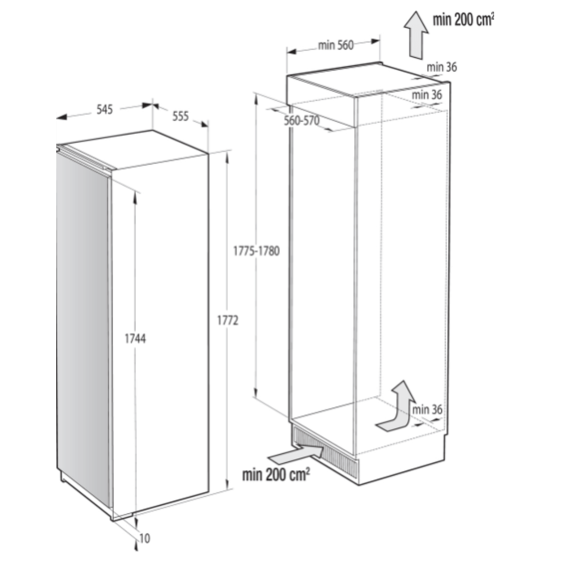 Refrigerador Gorenje para Revestir 305 Litros 60cm