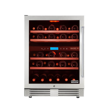 Adega Tecno Professional 43 Garrafas Inox 60cm - Abertura Esquerda adega climatizada inox 43 garrafas com porta de vidro e puxador lateral