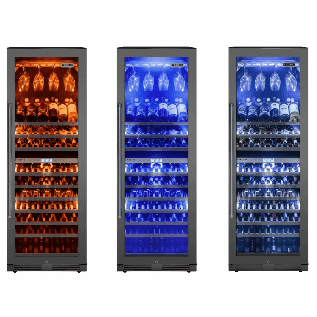 Adega de Vinhos Professional de Embutir 141 Garrafas 3 Zonas 220V - Abertura para Direita