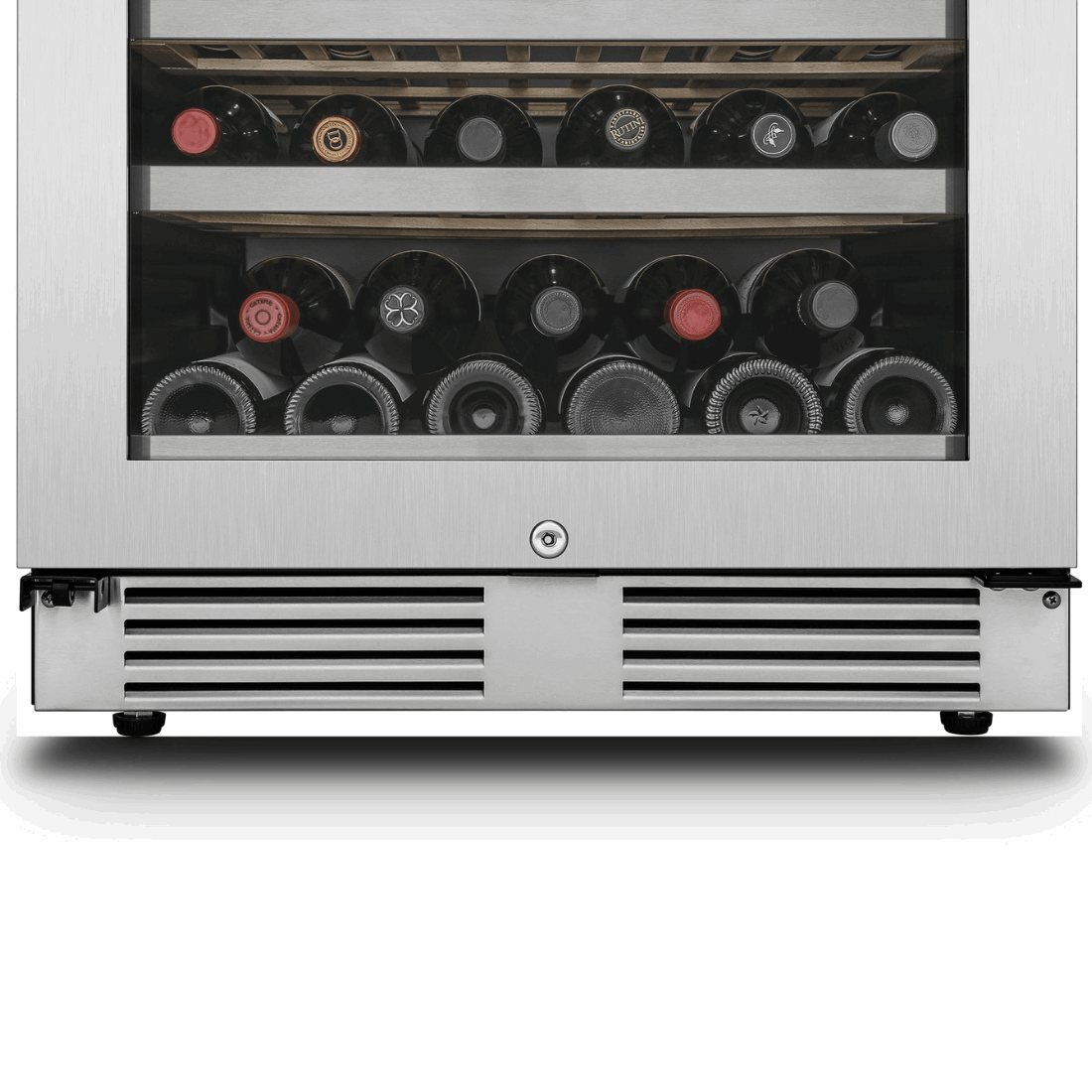 Adega de Vinhos Vintage de Embutir 141 Garrafas 3 Zonas 220V - Abertura para Direita