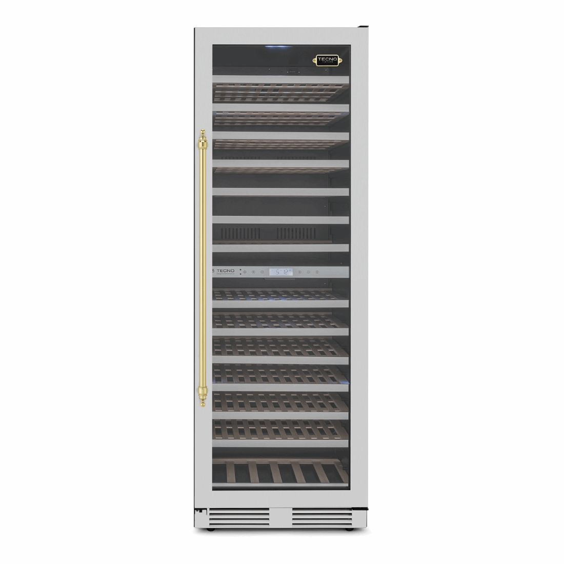 Adega de Vinhos Vintage de Embutir 151 Garrafas 2 Zonas 220V — Abertura para Direita