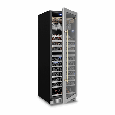 Adega de Vinhos Vintage de Embutir 151 Garrafas 2 Zonas 220V — Abertura para Direita