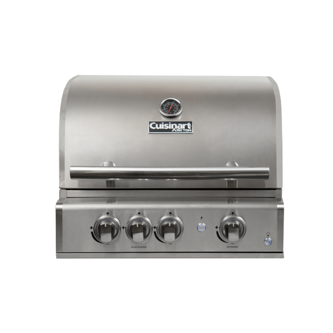 Churrasqueira a gás Cuisinart Arkton com 2 queimadores e Sear Zone, em aço inox 304, ideal para grelhar com eficiência.