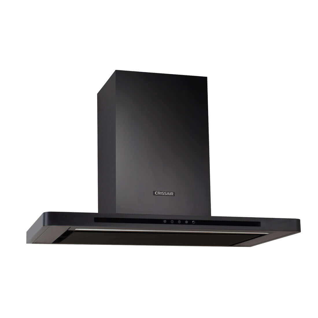 Coifa CrissAir Drito de Parede Black Matte 90cm com design moderno e acabamento preto fosco.