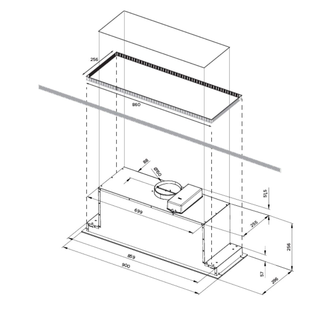 Coifa Cuisinart Arkton de Embutir no Móvel Preta 90cm