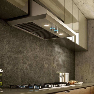 Coifa Bertazzoni Cervinia de Parede Inox 91cm em inox escovado, formato retangular inclinado, iluminação LED e painel com botões