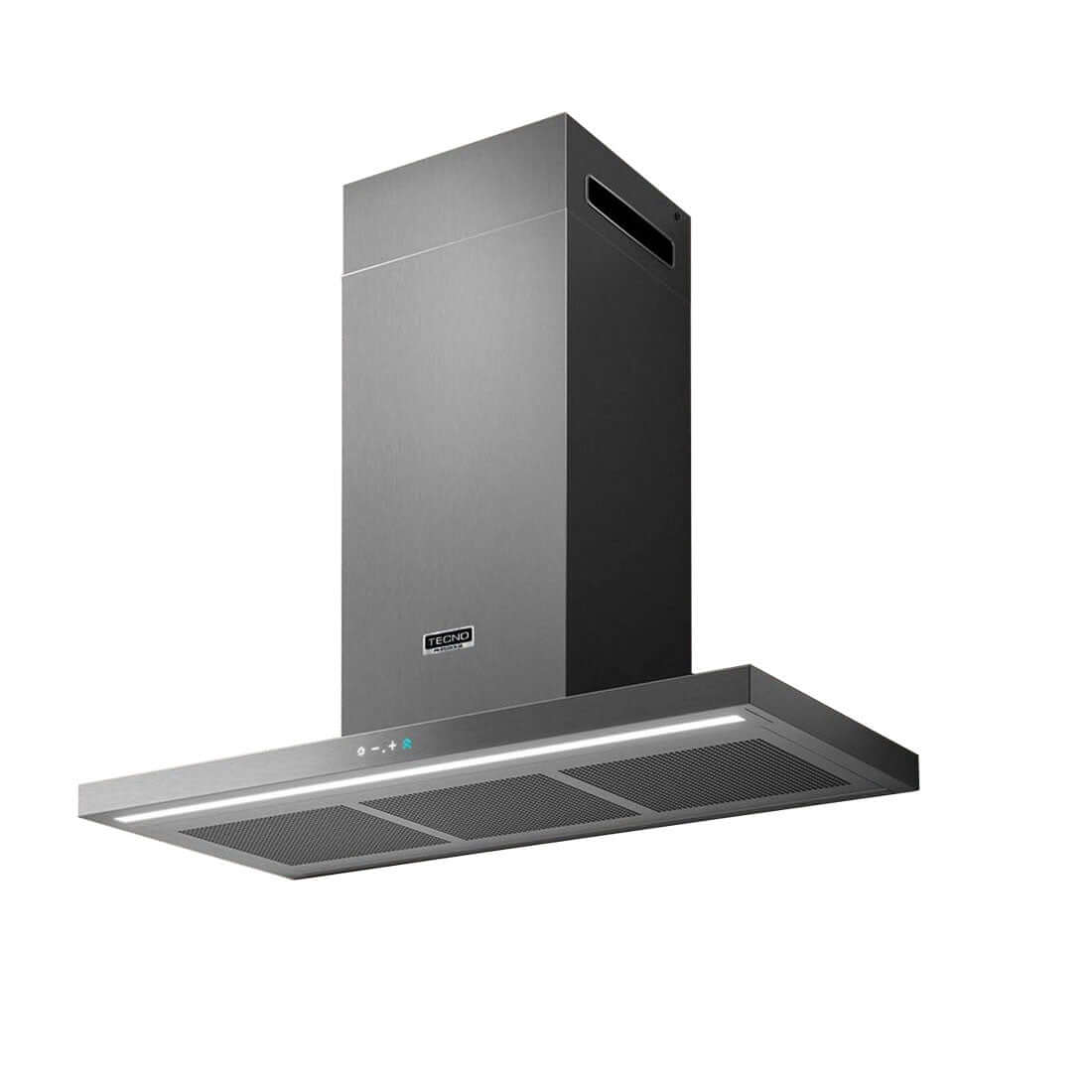 Coifa Tecno Professional de Parede Inox 90cm - coifa de parede em inox escovado retangular, iluminação LED e painel touch discreto