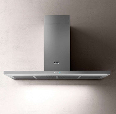 Coifa Tecno Professional de Parede Inox 120cm em inox escovado, formato retangular inclinado, painel touch e iluminação LED