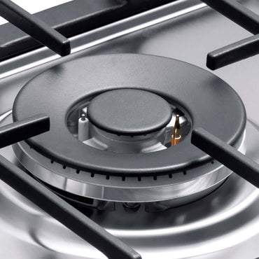 Cooktop Dominó a Gás Evol Siena 2 Bocas Inox 29cm em inox com queimador tripla chama SABAF e trempe ferro fundido, estilo italiano, embutir