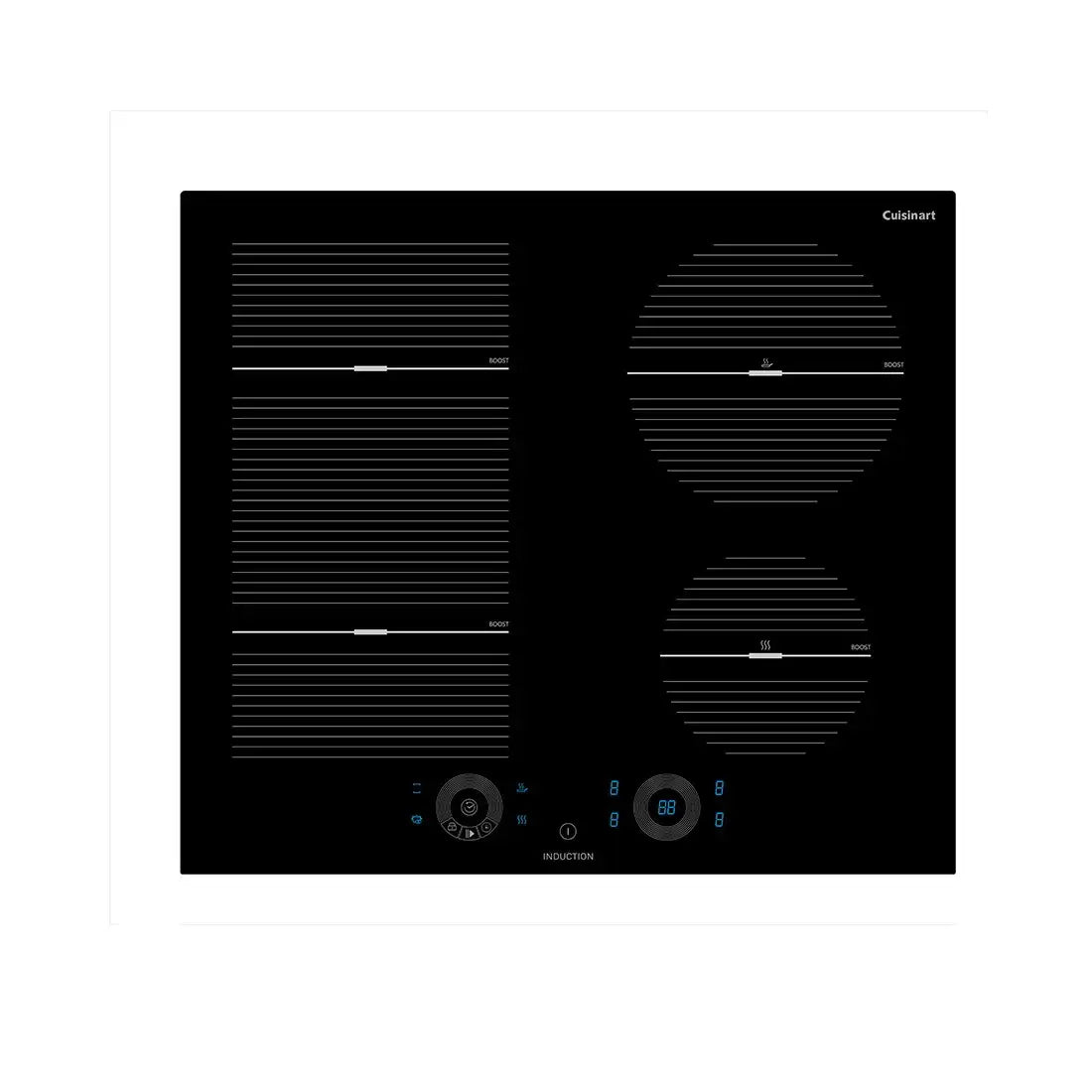 Cooktop de indução Cuisinart Arkton 4 Zonas 60cm em vitrocerâmica preta com 4 zonas, painel touch e design moderno