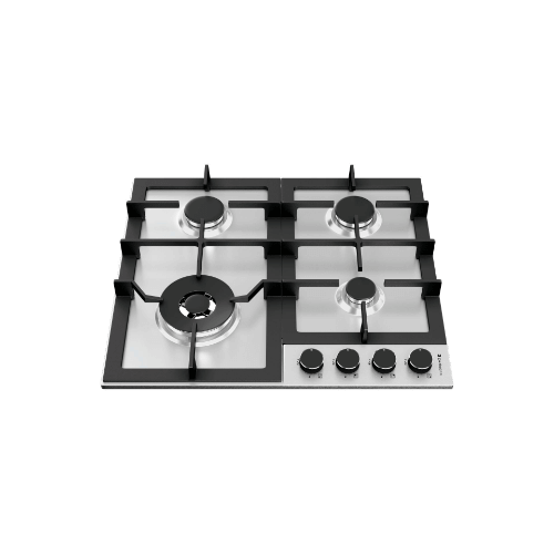 Cooktop a gás Debacco Zurique 4 bocas em inox 60cm, design moderno e otimizado para desempenho eficiente na cozinha.