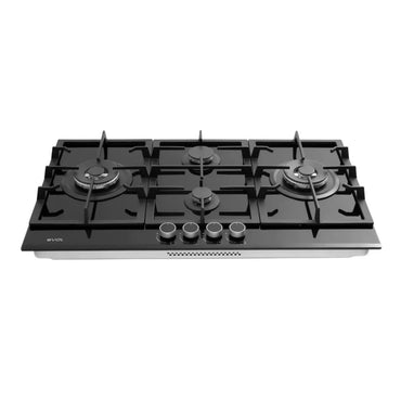 Cooktop Evol a Gás Black Glass 4 bocas vidro temperado preto, queimadores Sabaf e 10,8kW para embutir