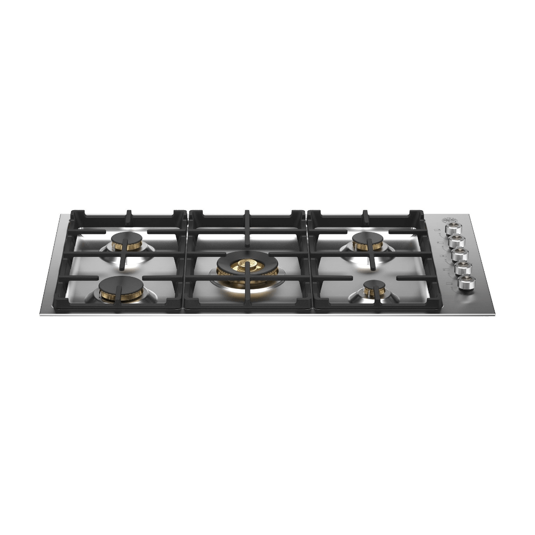 Cooktop à Gás Bertazzoni Professional 5 Bocas Inox 92,5cm cooktop a gás inox 5 bocas, queimadores em latão e trempes em ferro esmaltado, design italiano
