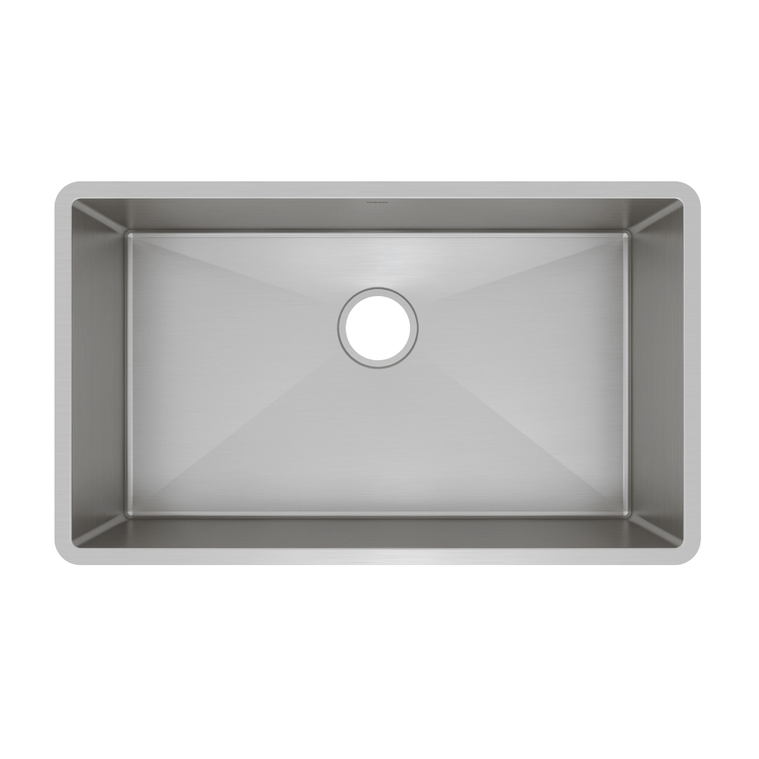 Cuba Mekal LR 70cm de embutir em inox escovado, design reta, cantos retilíneos e dreno central