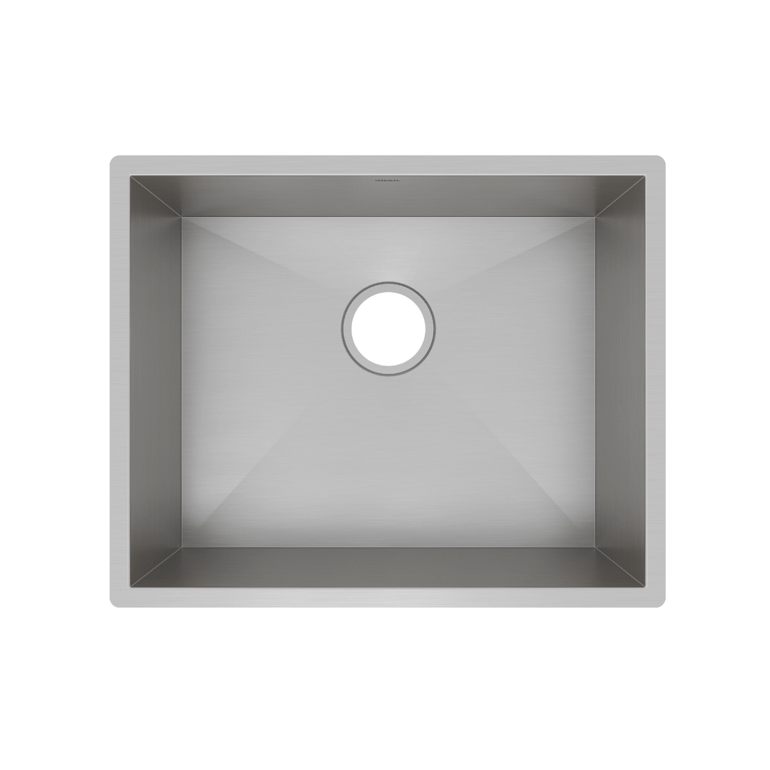 Cuba Mekal LR 50cm de Embutir em Inox Escovado com cantos retilíneos, acabamento impecável e dreno central