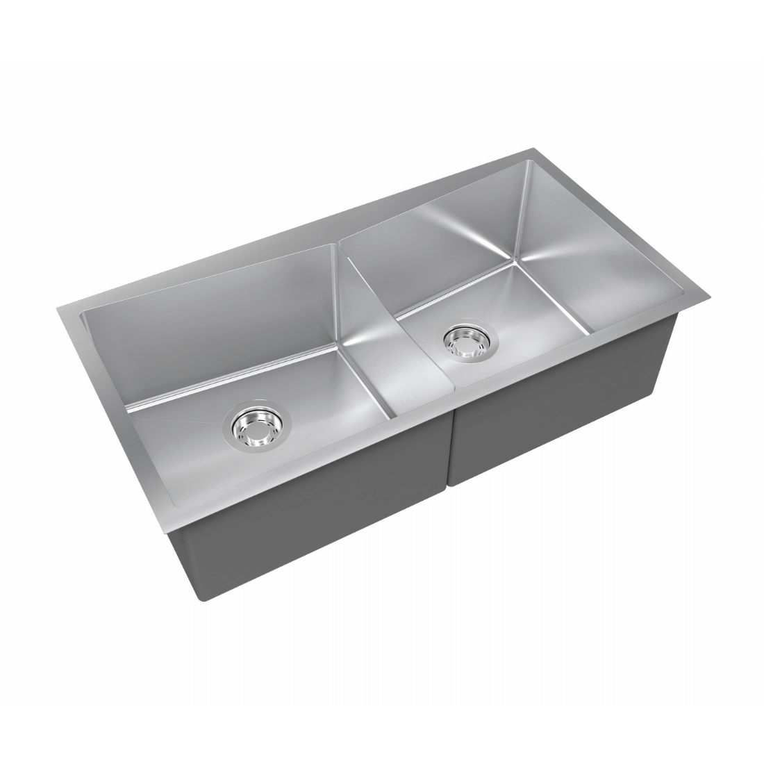 Cuba Dupla AS de embutir Inox Escovado 86cm Debacco Quadratino