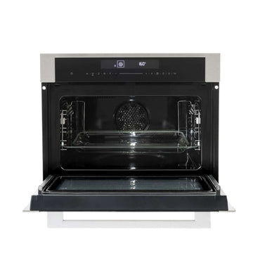 Forno Micro-ondas Combinado CrissAir 52 Litros Inox 60cm com design elegante e moderno, apresentando interior amplo.