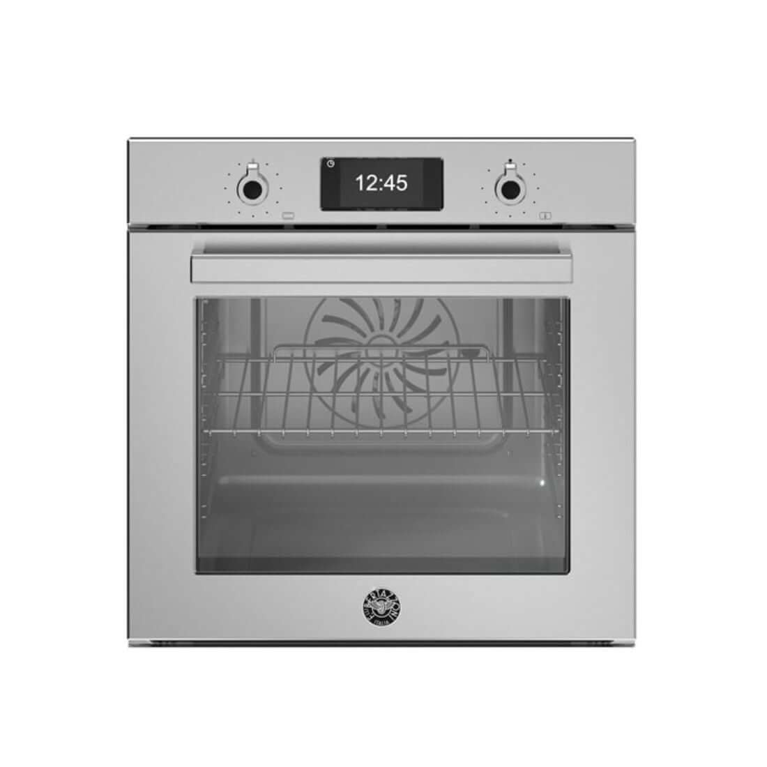 Forno Bertazzoni Professional Elétrico a Vapor 76 Litros Inox 60cm — forno elétrico de embutir inox com painel digital e porta de vidro