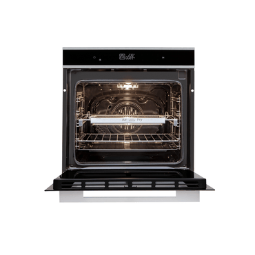Forno Evol Elétrico embutir 73L com Air Fryer e cesto incluso, vidro preto 60cm, painel digital Wake Up