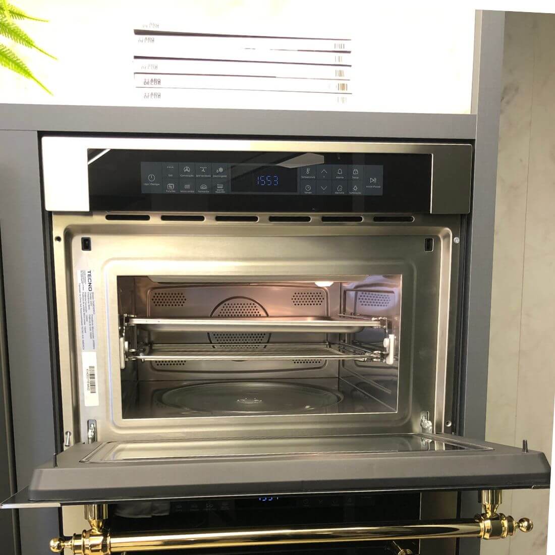 Forno Micro-Ondas Combinado Tecno Vintage 38 Litros Inox 60cm