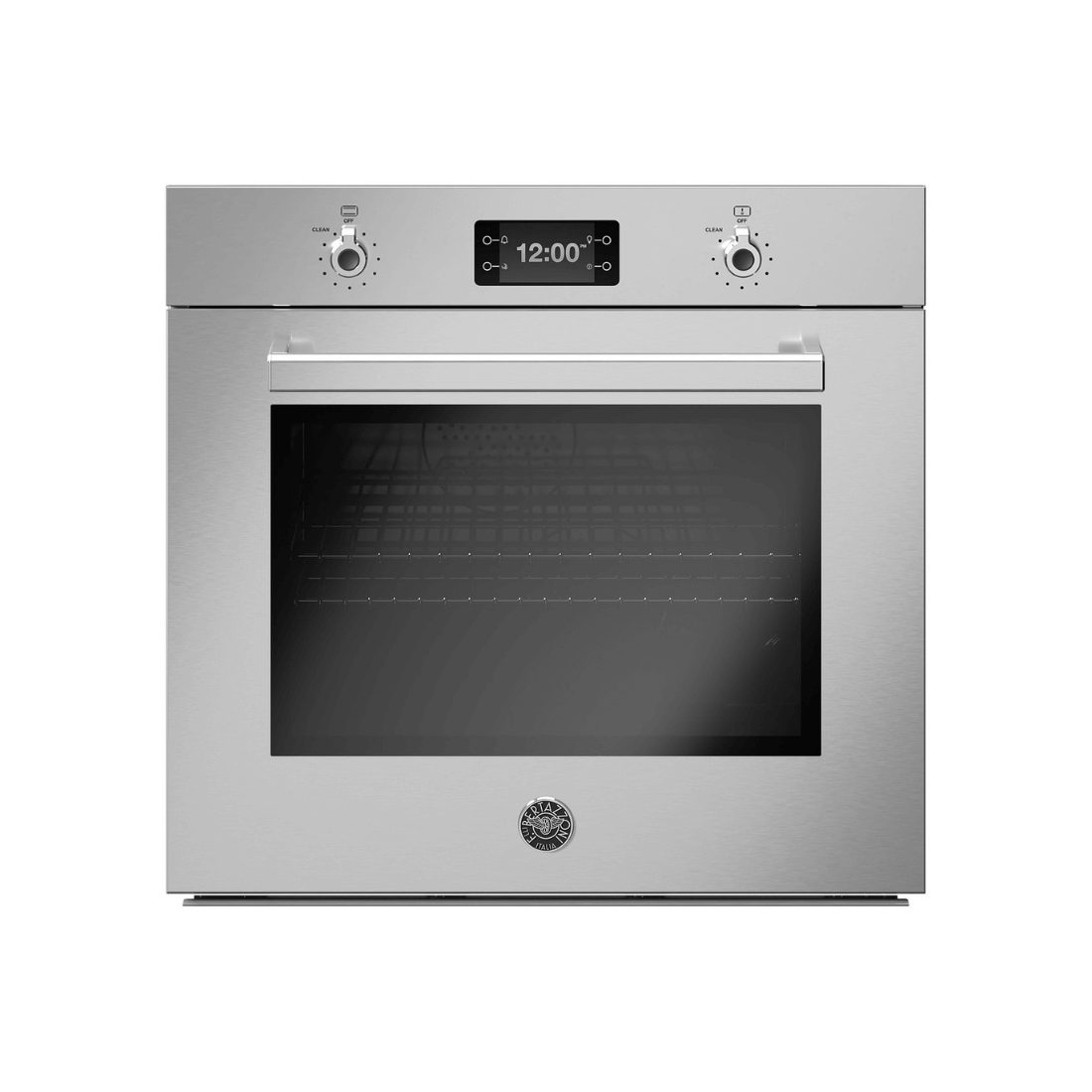 Forno Bertazzoni Elétrico Professional116 Litros Inox 76cm de embutir em inox com painel digital, knobs metálicos e porta de vidro