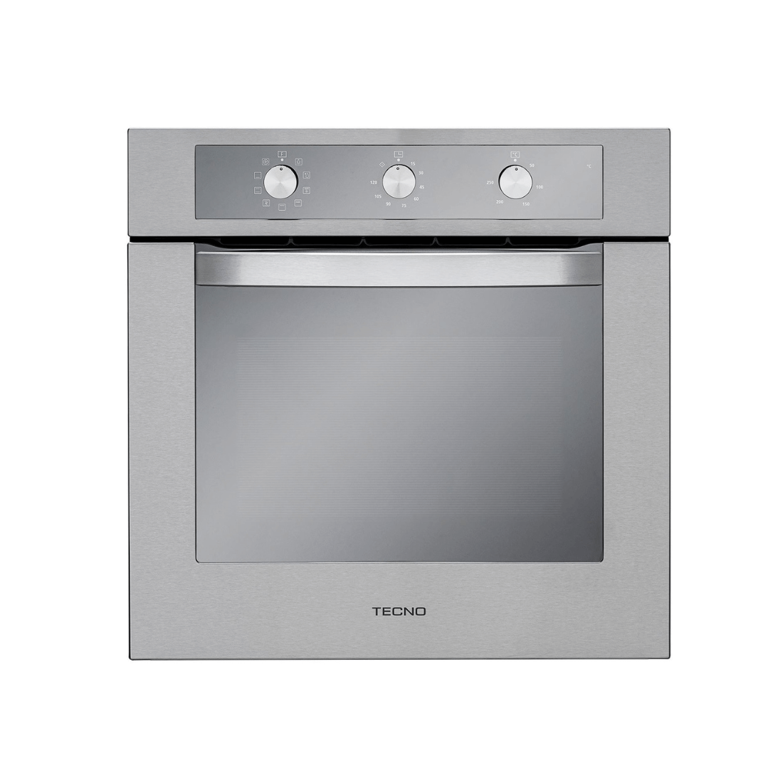 Forno Tecno Original Elétrico 72 Litros Inox 60cm em inox 304 com painel analógico, puxador curvo escovado e porta de vidro para embutir