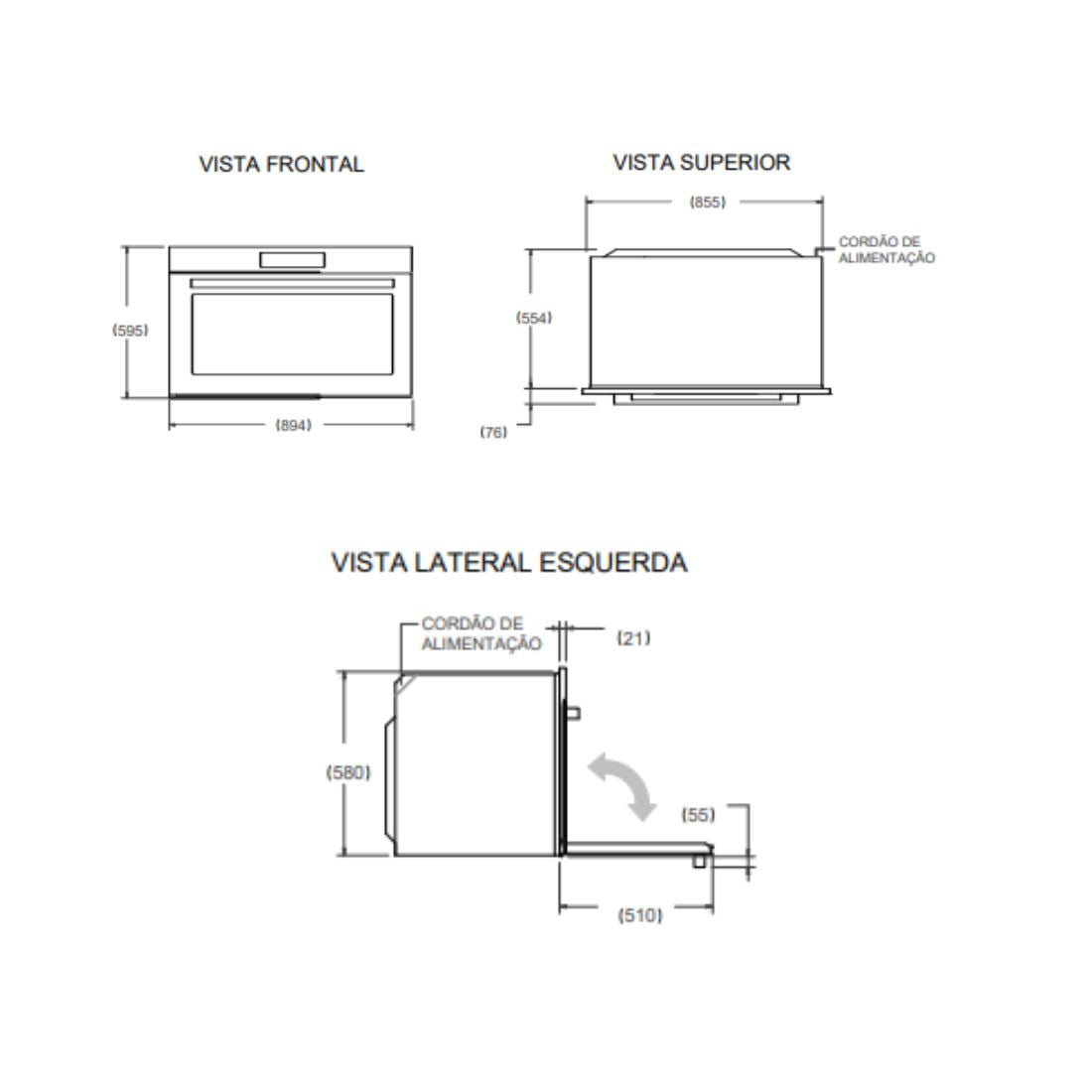 Forno Elétrico Tecno Professional 138 Litros Inox 90cm
