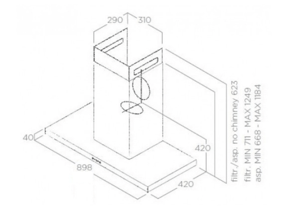 Coifa Tecno Original de Parede Inox 90cm